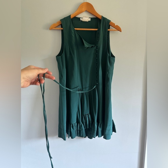 Chloé Silk Mini Dress Elegant Green Sleeveless Dress - Picture 1 of 6